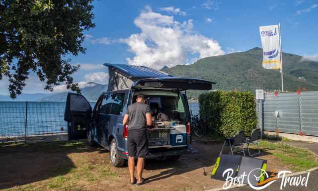 Our campervan at Lago Maggiore