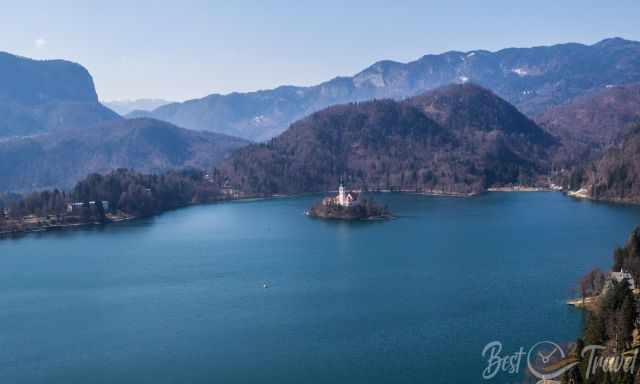 View to Lake Bled Island from Bled Castle