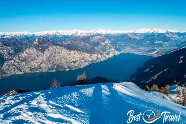 Snow on Monte Baldo and the alps in the back