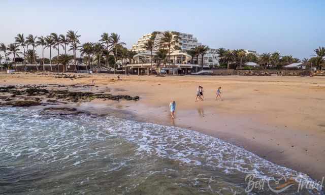 The perfectly located Melia Hotel and it's beach in Costa Teguise