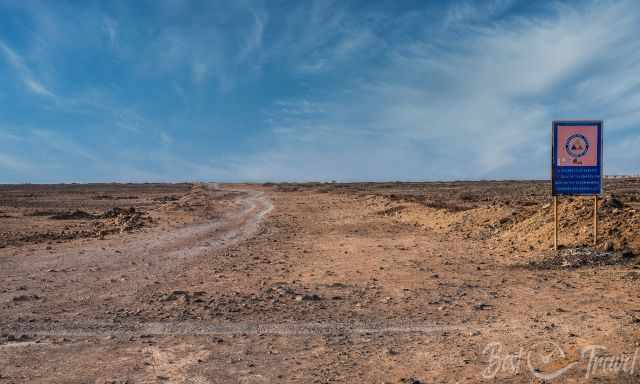 The gravel access road to the natural pools