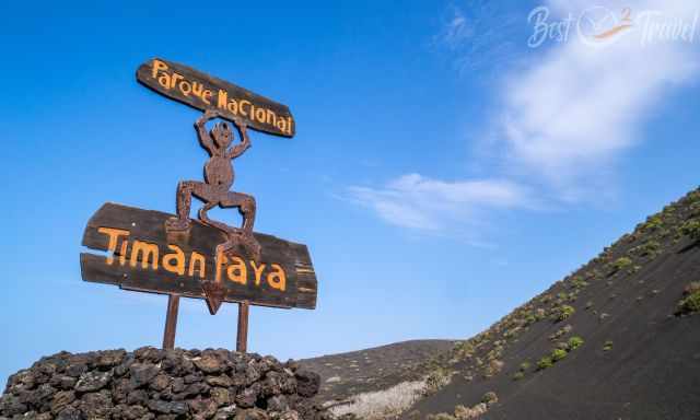 The Timanfaya National Park sign