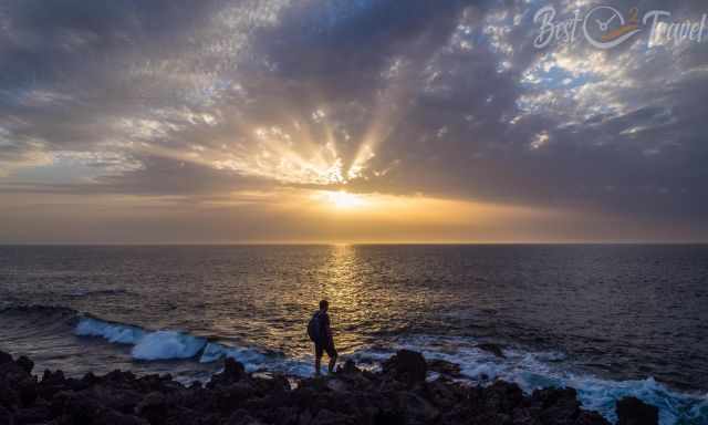 Sunset in the Timanfaya National Park close to El Golfo