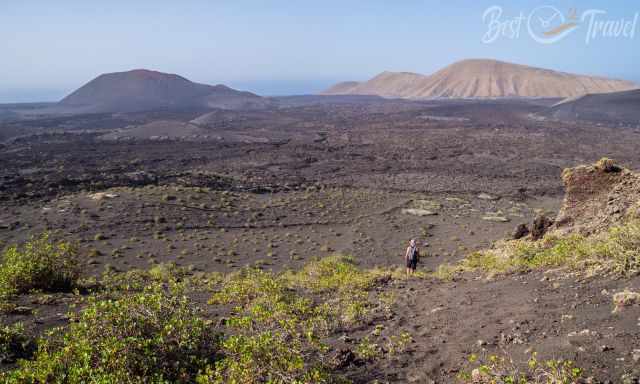 View from a volcano in the northern part to Timanfaya