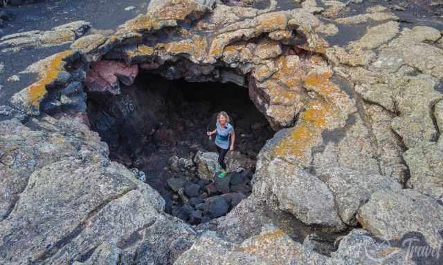 A collapsed lava tube leading to the house of Cesar Manrique