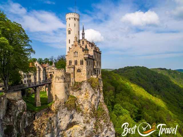 the most famous view to Lichtenstein Castle