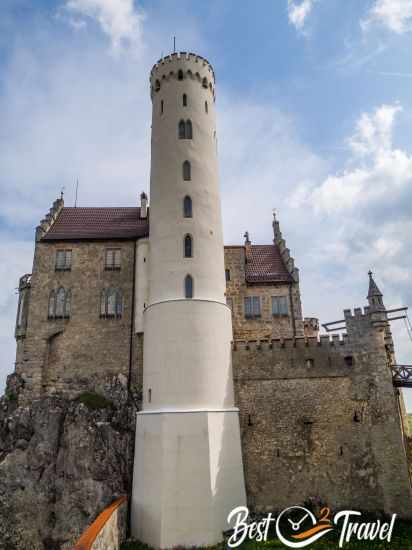 View to the castle from the spiral staircase side