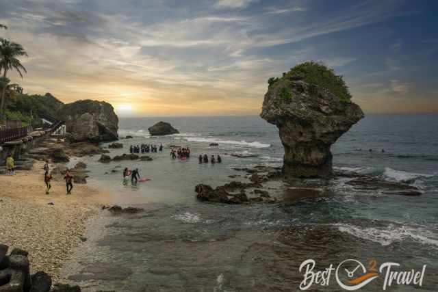 Vase Rock and the shallow pool at low tide