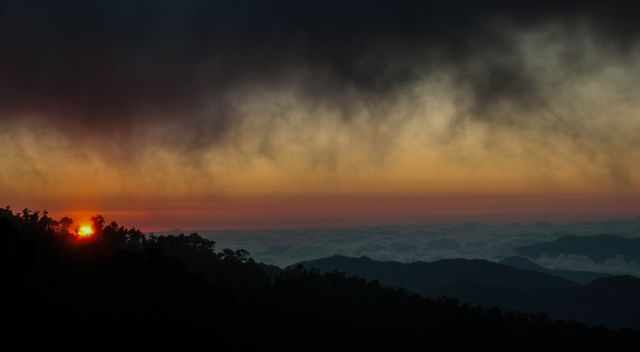 Above the clouds during sunset in San Gerardo de Dota