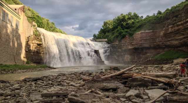 Lower Falls view from the base in the river bed