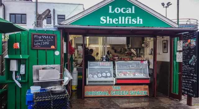Seafood Stall - The Green Shack at Oban port
