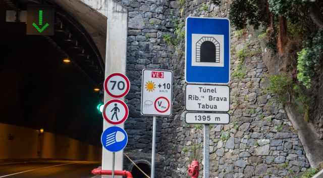 Special sign in Madeira - Speed limit plus 10km/h during good weather conditions