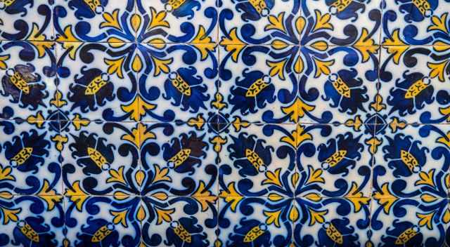 Traditional Funchal tile of the farmers and fish market