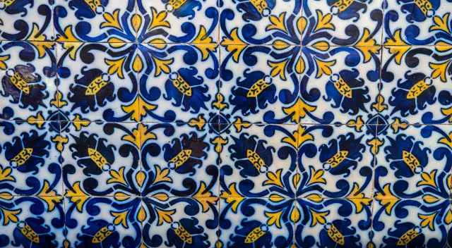 Traditional Funchal tile of the farmers and fish market