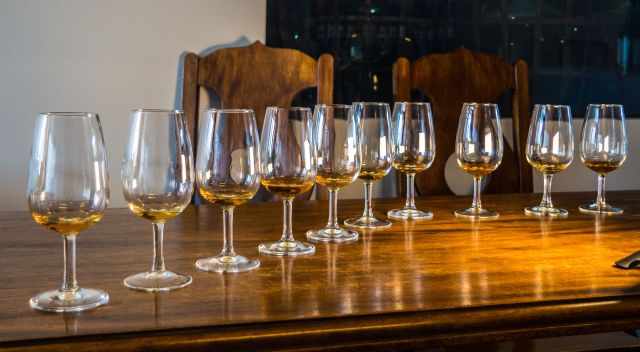 Madeira Wine Tasting - Glasses filled with different Madeira Wines