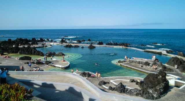 Seawater pool in Porto Moniz in summer