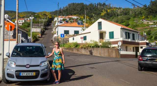 My small car on a steep street