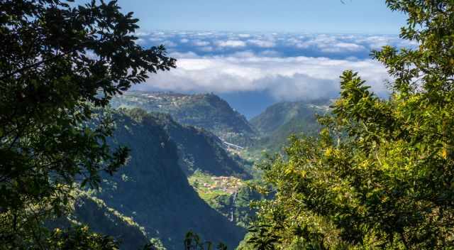 Excellent views to the coast and Sao Jorge from the Caldeirao Verde Levada trail