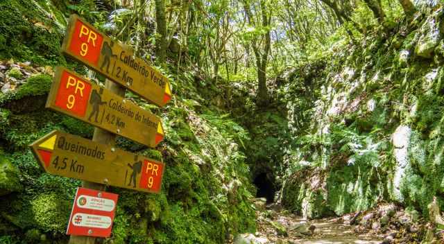 The entrance to the second tunnel of Caldeirao Verde Levada hike
