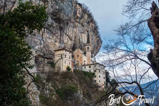 View from lower elevation to Madonna della Corona