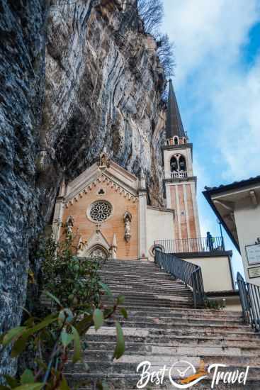 The church perched to the cliffs