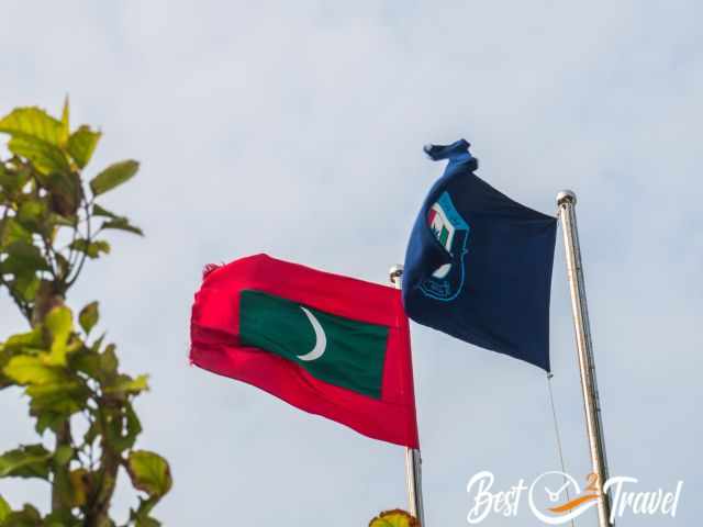 The Maldivian flag