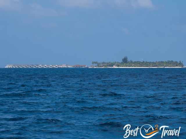 Island Resort with bungalows above the sea.