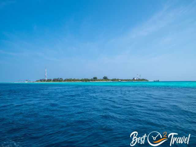 Dhangethi and the azure waters of the Maldives.