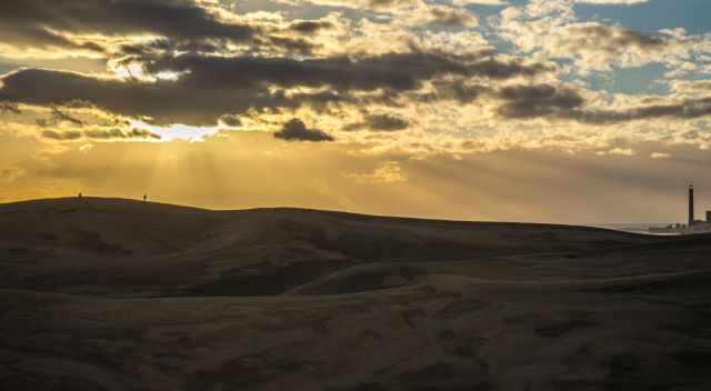 Maspalomas Dunes during sunset