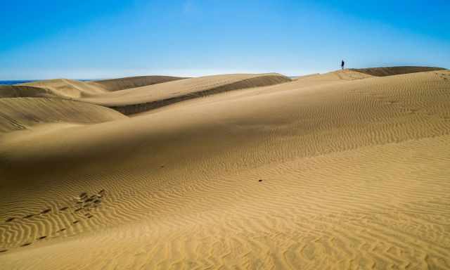 One man in the distance on the Maspalomas Dunes