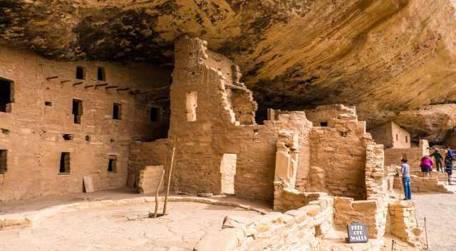 A guided cliff dwelling tour at Mesa Verde