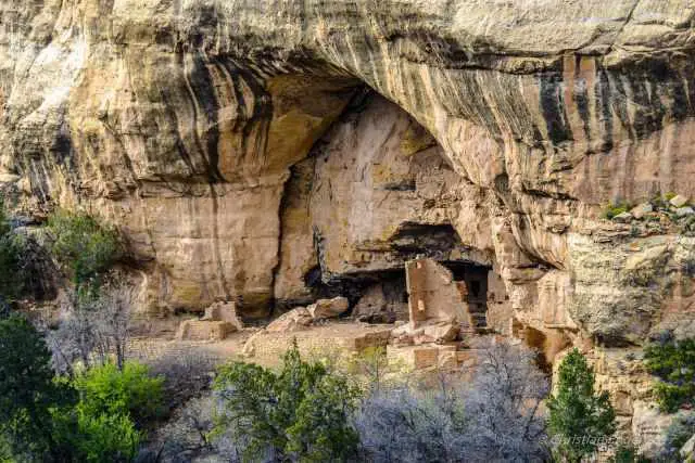 This cliff dwelling has an immense rock shelter.