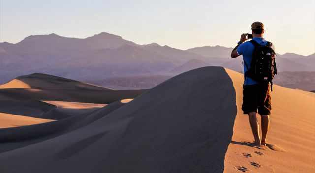 On top of a dune in Death Valley