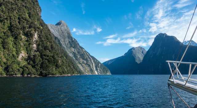 Milford Sound and Mitre Peak from the cruise boat