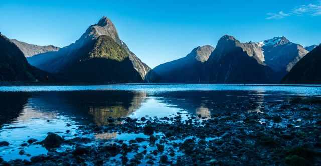 Milford Sound on a sunny day