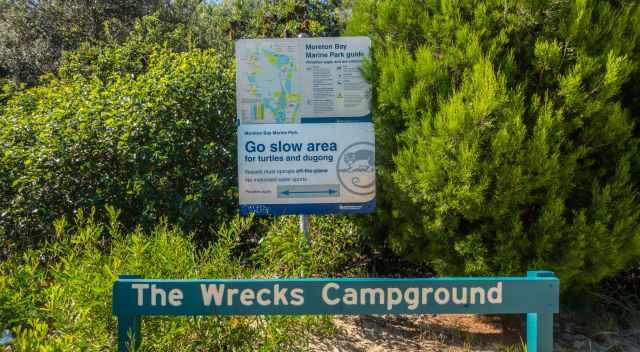 The Wrecks Campground information board
