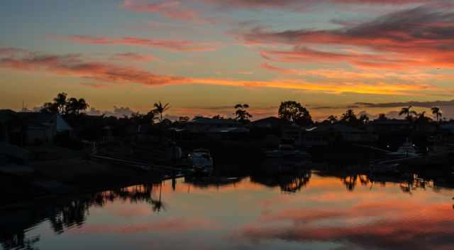 A spectacular sunrise in the wet season the summer