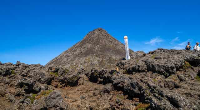 The crater and lava cone on Pico