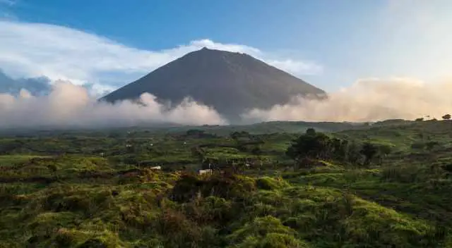 Pico Mountain with clouds at the bottom