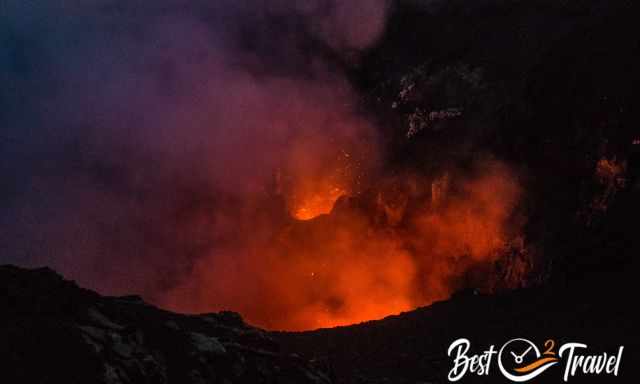The two vents in Yasur volcano