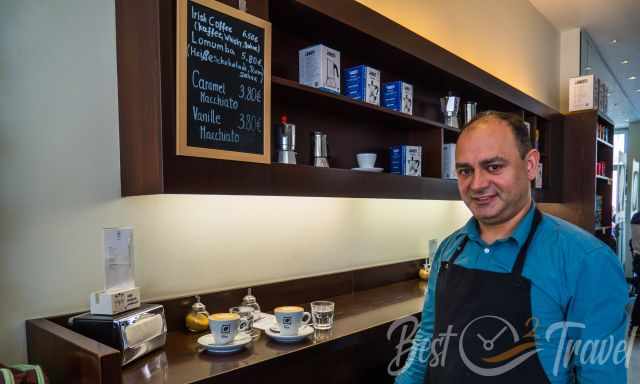 The owner of the cafe shop