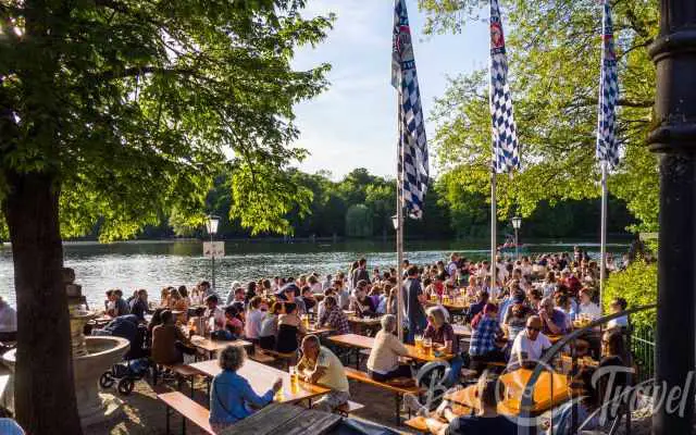 The beer garden totally full