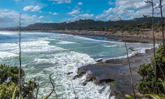 The black sand Muriwai Beach