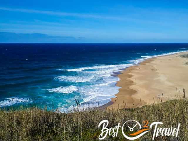 Nazare beach on a beautiful sunny day