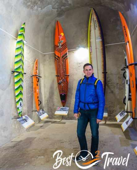 The surfboard exhibition in Nazare