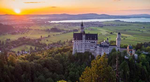 Neuschwanstein Castle view from Tegelberg