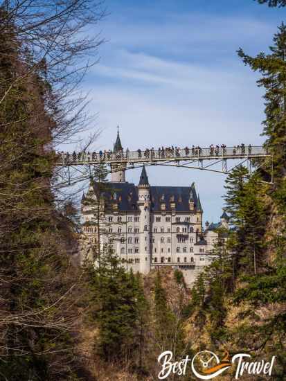 View from Pöllat River up to Marienbrücke and Neuschwanstein