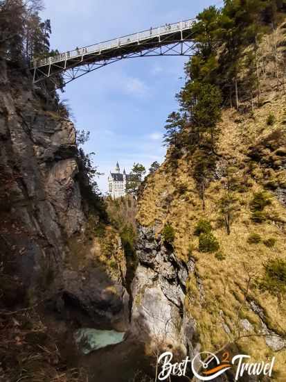 Panorama of the gorge, Neuschwanstein and Marienbrücke