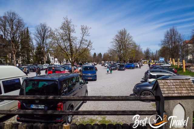 The main parking for Neuschwanstein Castle is pretty full