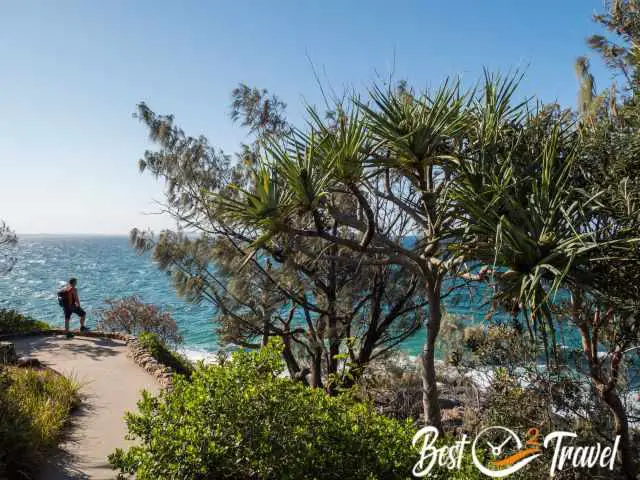 A hiker on the coastal path in Noosa